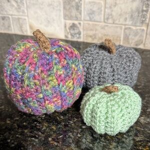 Colorful Crochet Pumpkin Set